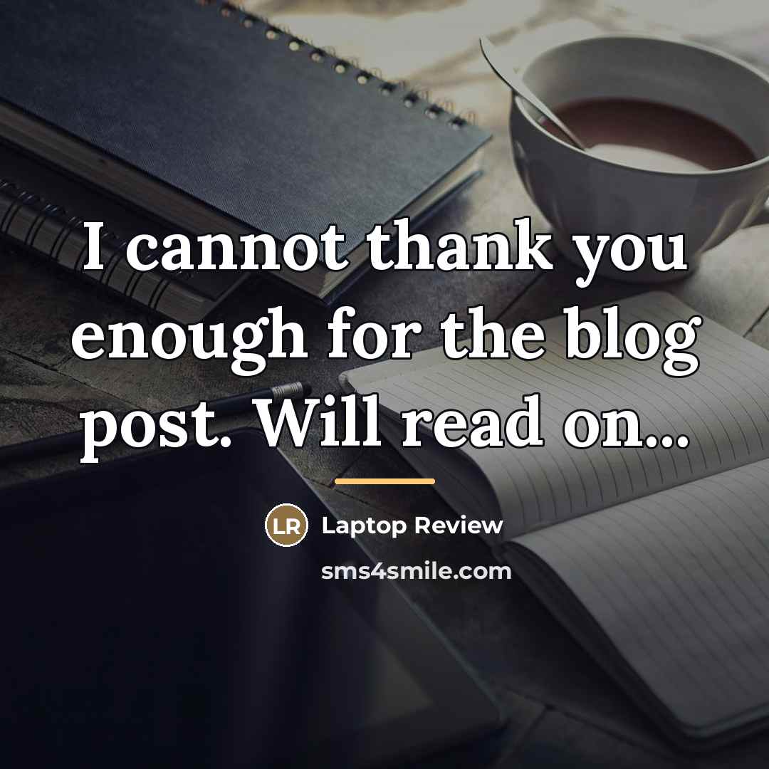 “I cannot thank you enough for the blog post. Will…” quote by Laptop Review