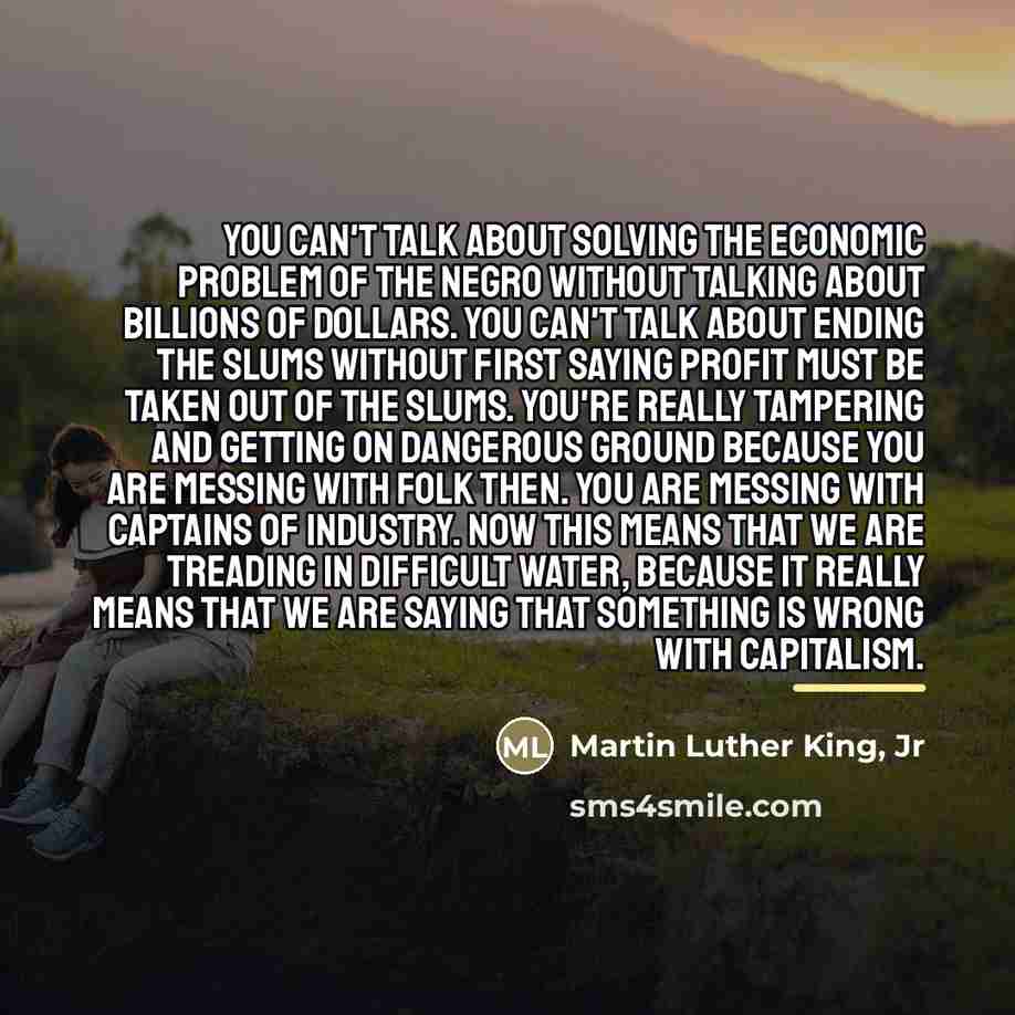 “You can't talk about solving the economic problem of the…” quote by Martin Luther King, Jr