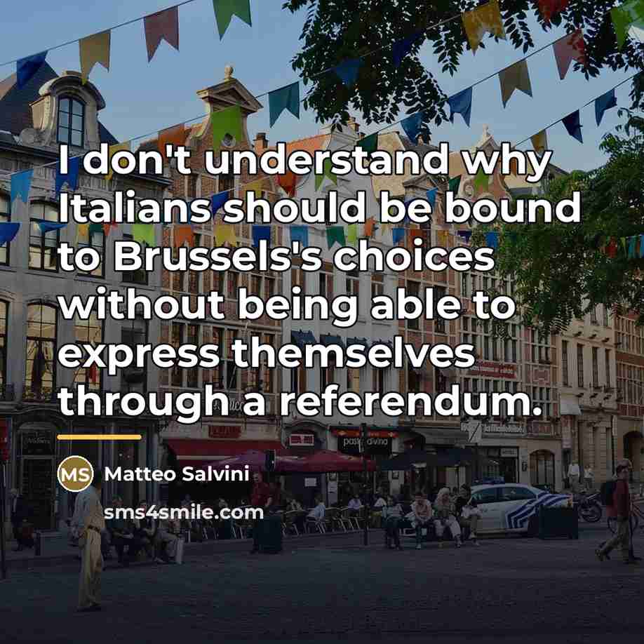 “I don't understand why Italians should be bound to Brussels's…” quote by Matteo Salvini