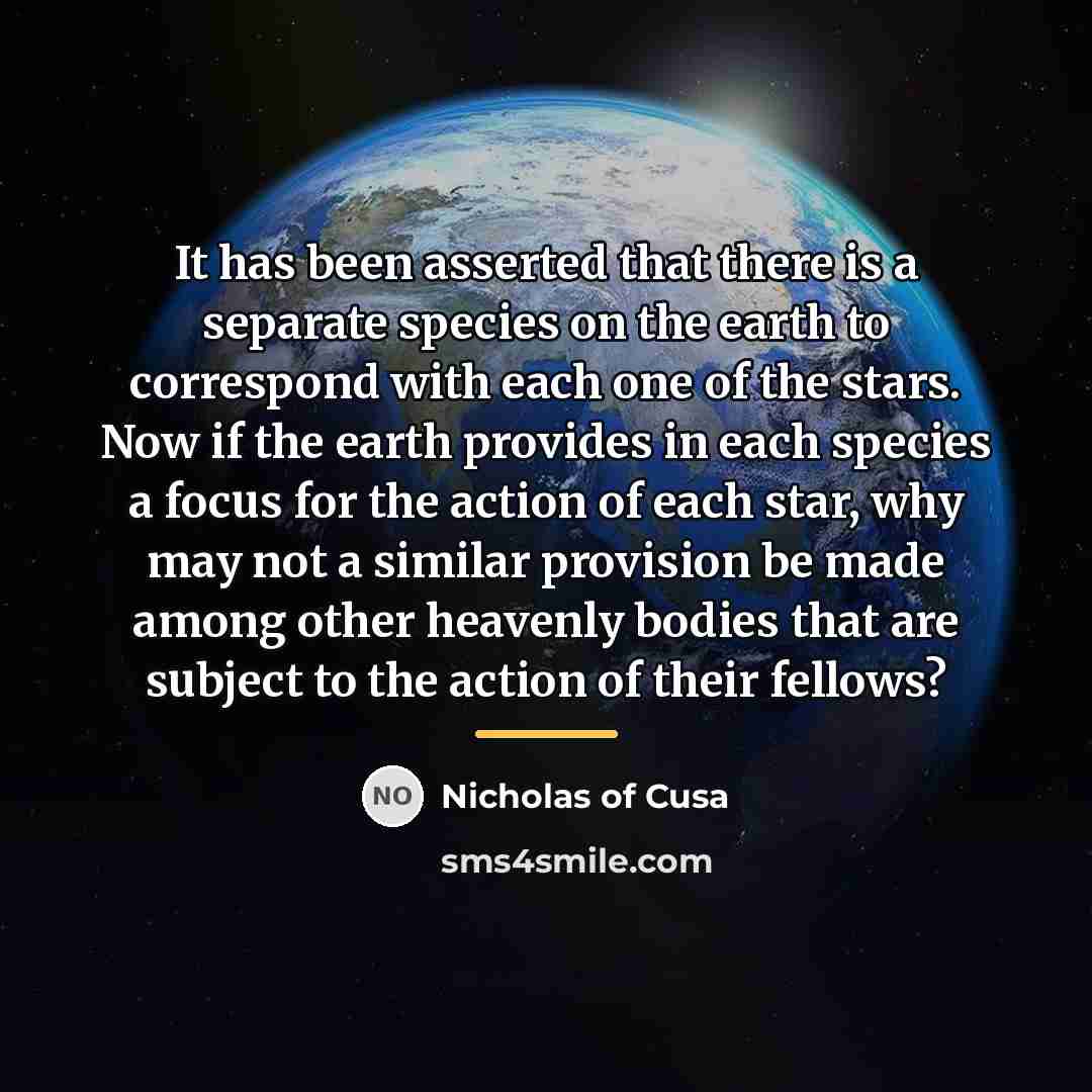 “It has been asserted that there is a separate species…” quote by Nicholas of Cusa
