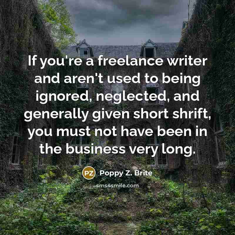 “If you're a freelance writer and aren't used to being…” quote by Poppy Z. Brite