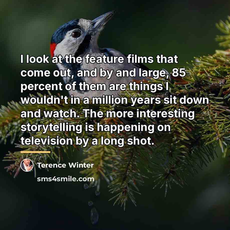 “I look at the feature films that come out, and…” quote by Terence Winter