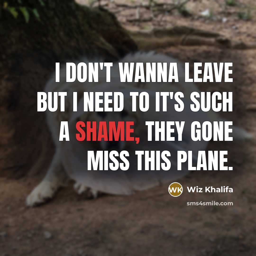 “I don't wanna leave but I need to it's such…” quote by Wiz Khalifa