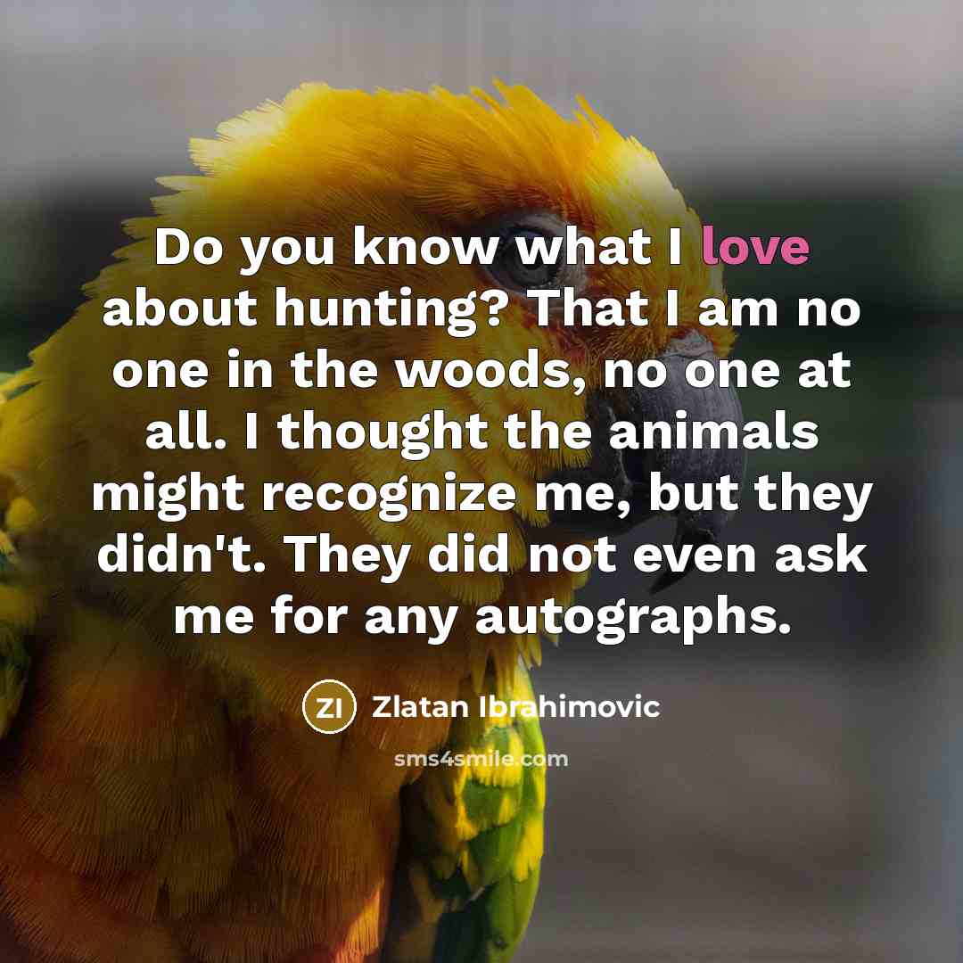 “Do you know what I love about hunting? That I…” quote by Zlatan Ibrahimovic