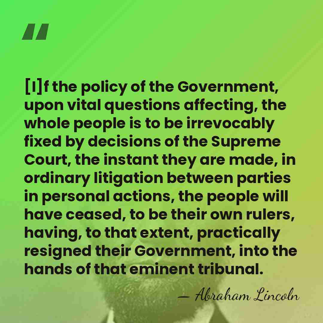 [I]f the policy of the Government, upon vital questions affecting, the whole&hellip; - Abraham Lincoln