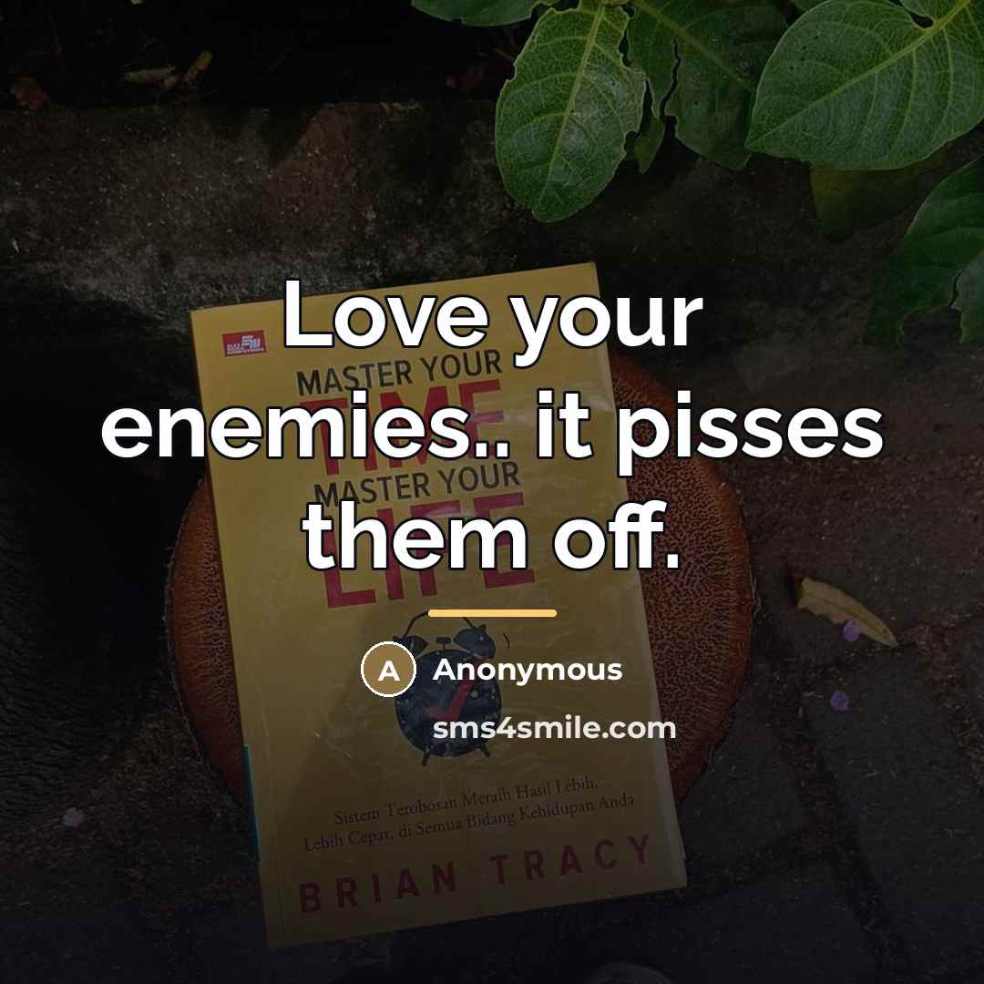 “Love your enemies.. it pisses them off.…” quote by Anonymous