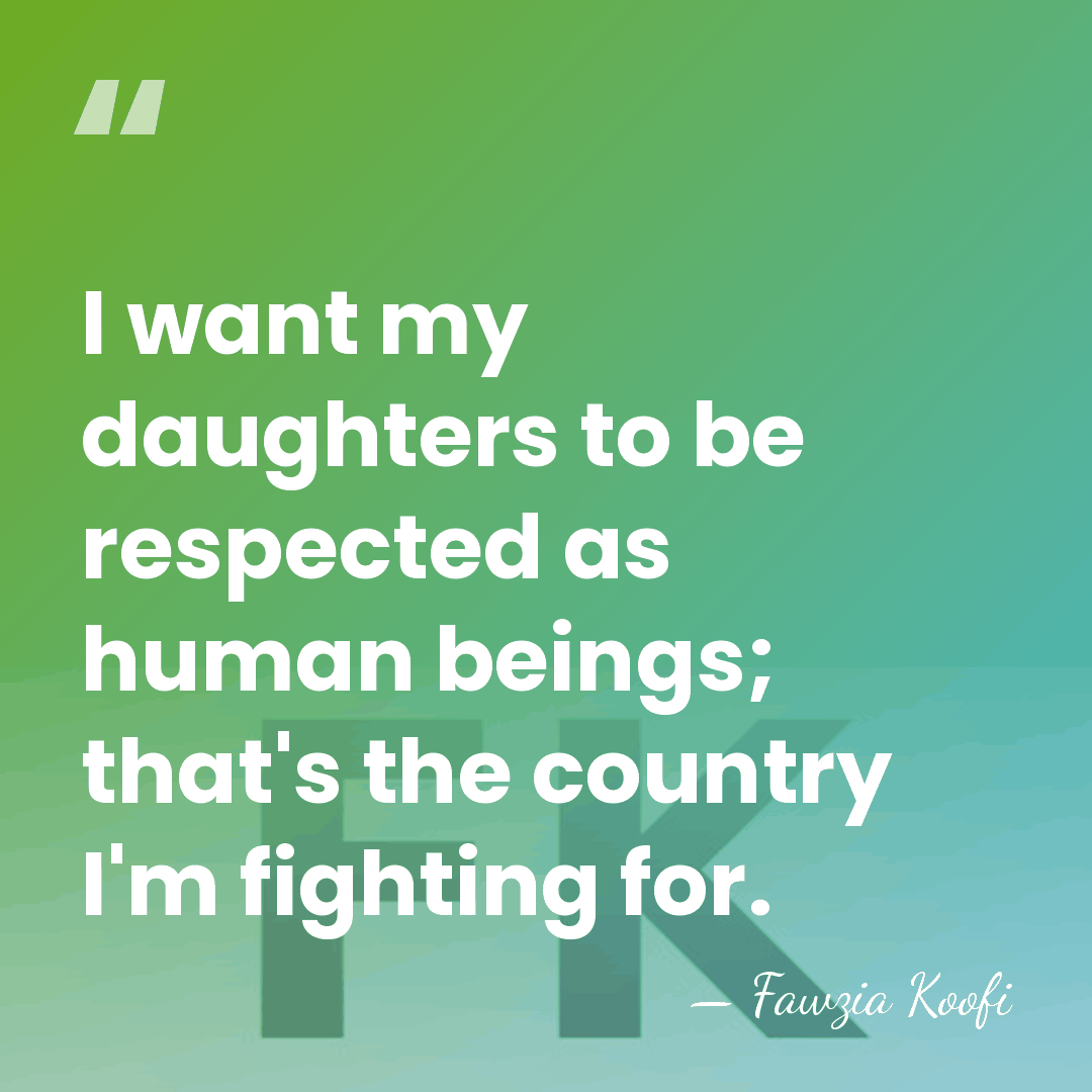 I want my daughters to be respected as human beings; that's the&hellip; - Fawzia Koofi