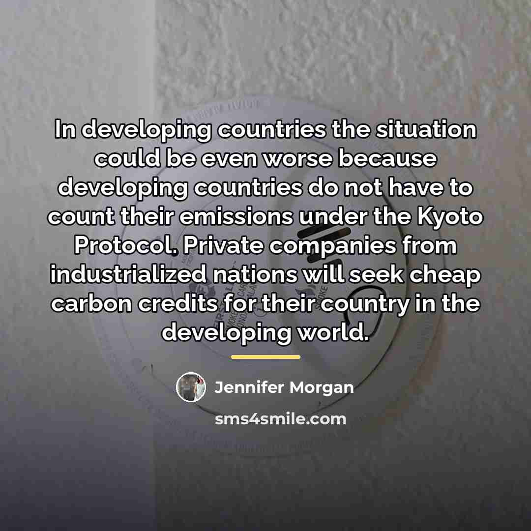 “In developing countries the situation could be even worse because…” quote by Jennifer Morgan