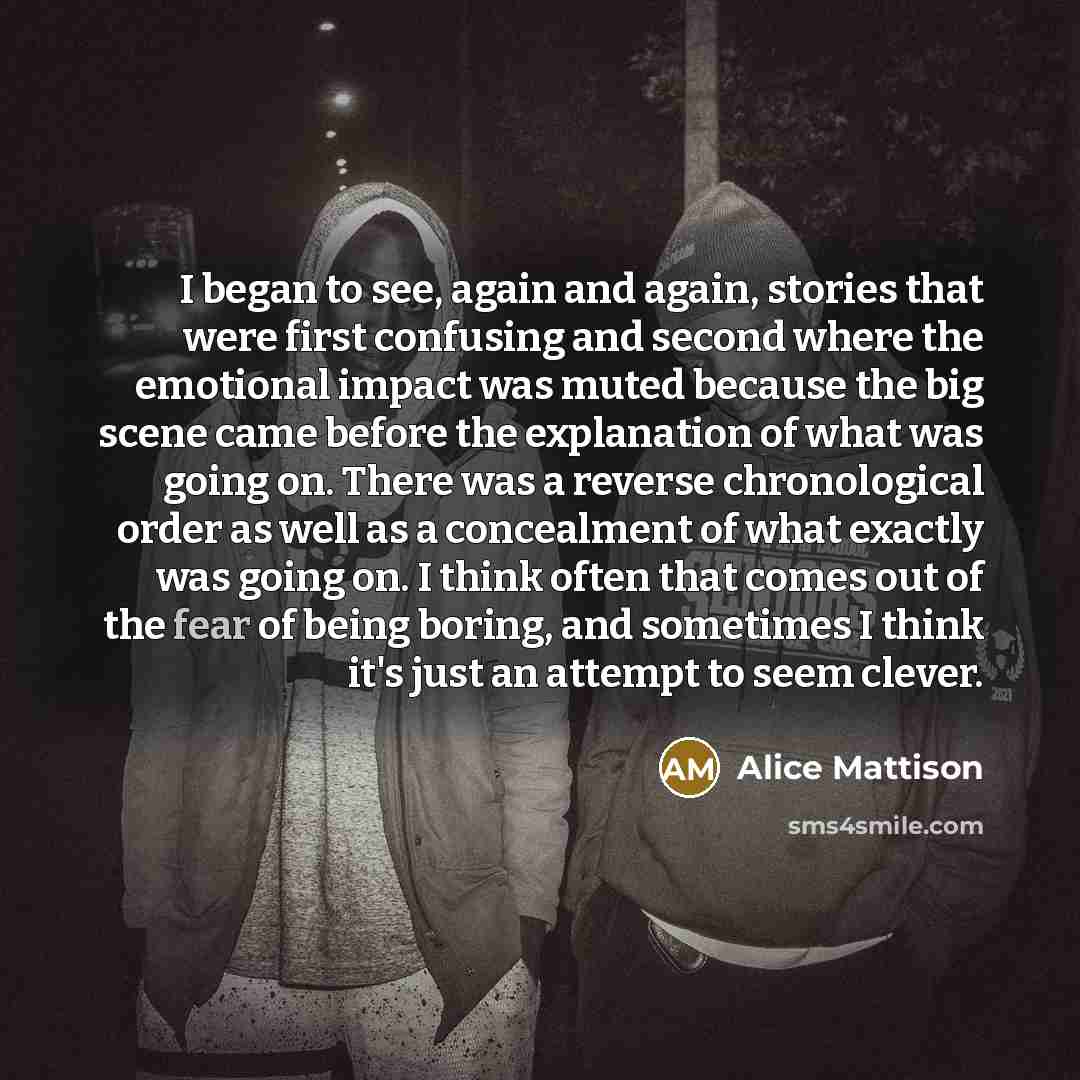 “I began to see, again and again, stories that were…” quote by Alice Mattison