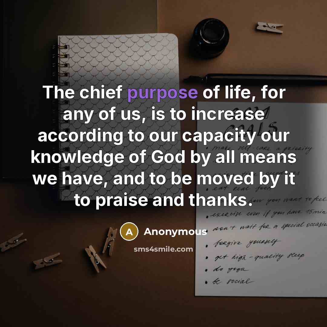 “The chief purpose of life, for any of us, is…” quote by Anonymous