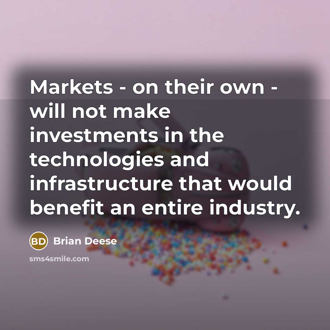 “Markets - on their own - will not make investments…” quote by Brian Deese