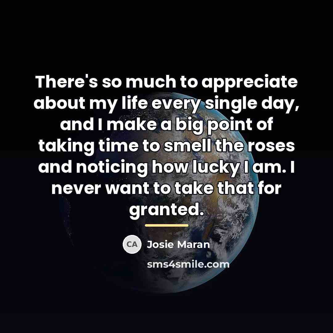 “There's so much to appreciate about my life every single…” quote by Josie Maran