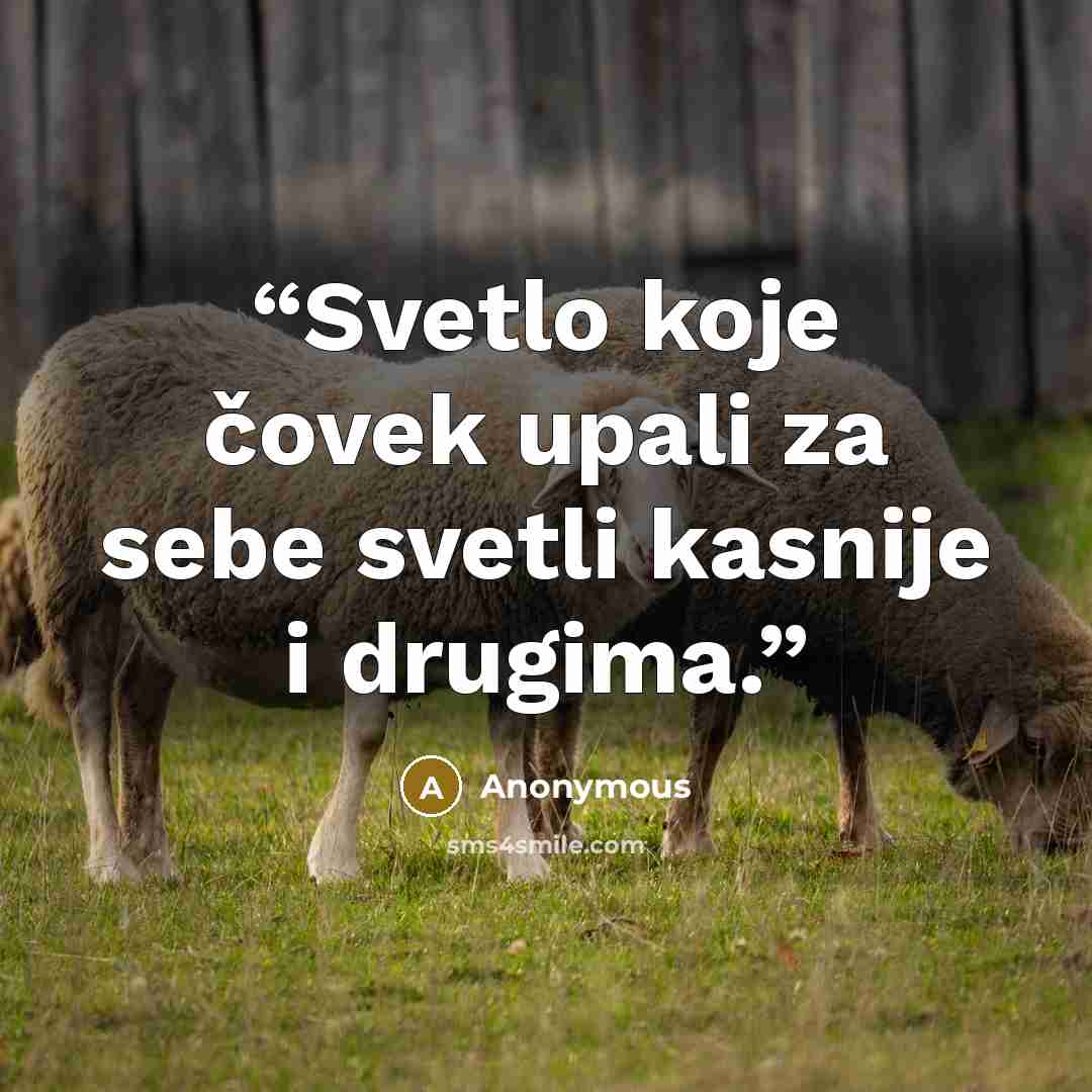 “Svetlo koje čovek upali za sebe svetli kasnije i drugima.” quote by Anonymous