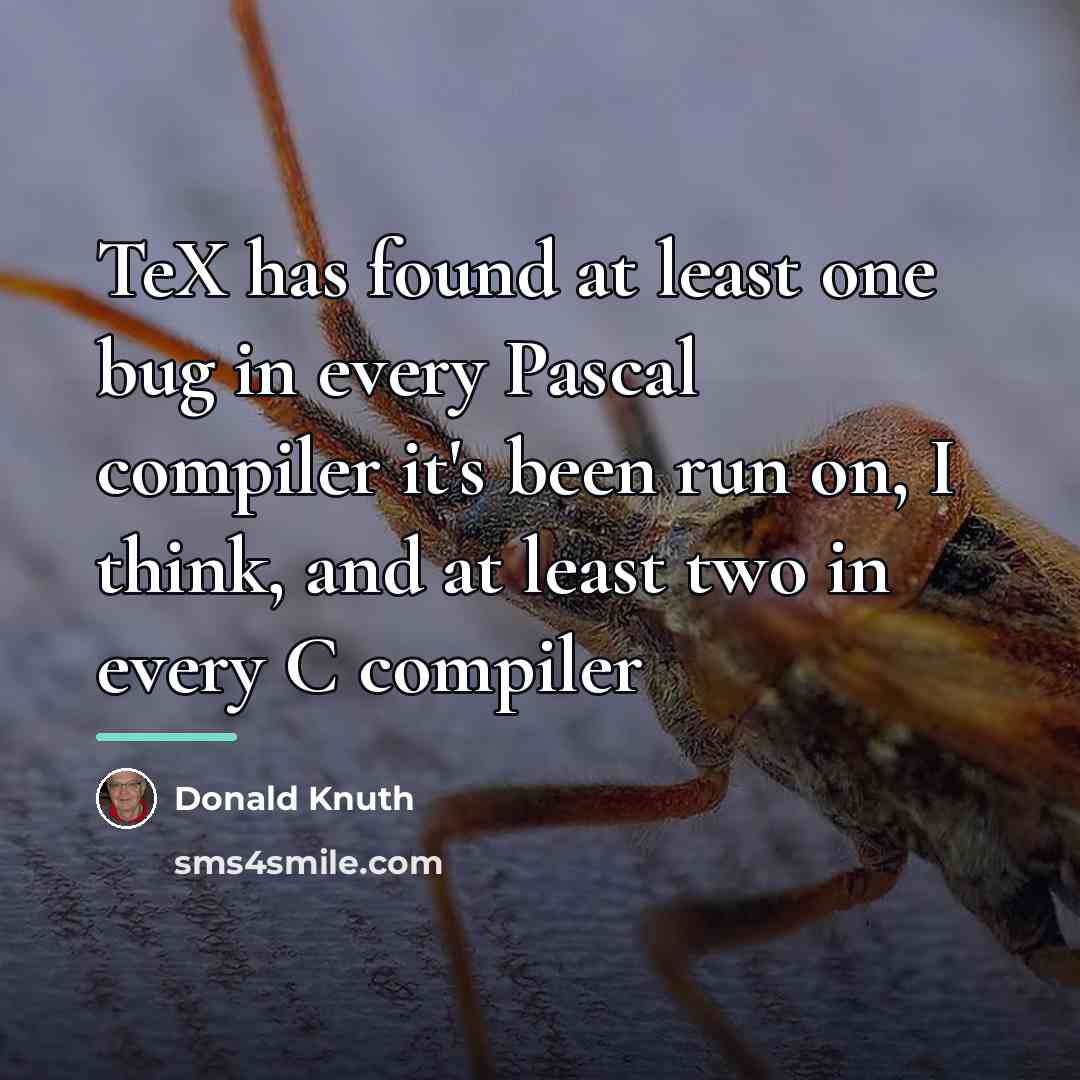 “TeX has found at least one bug in every Pascal…” quote by Donald Knuth