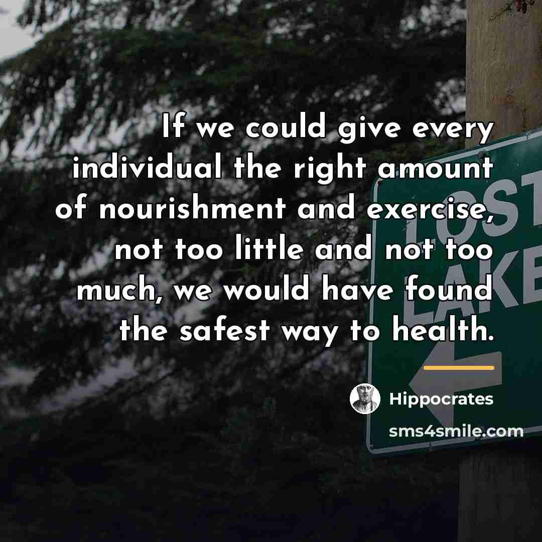 “If we could give every individual the right amount of…” quote by Hippocrates