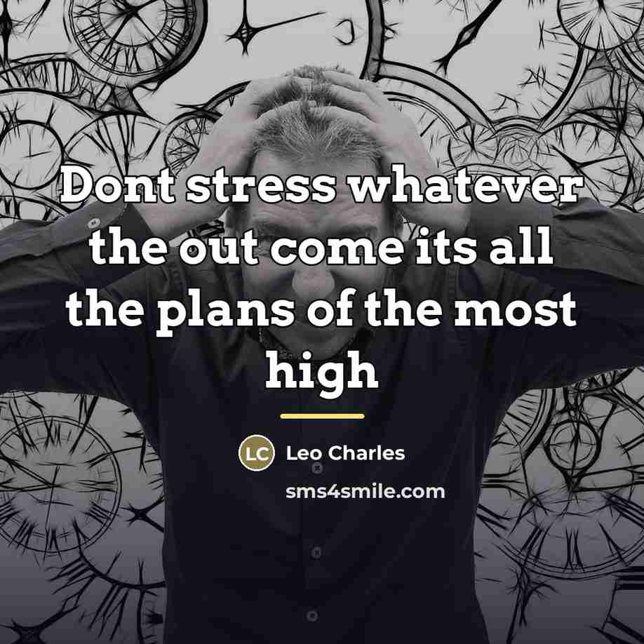 “Dont stress whatever the out come its all the plans…” quote by Leo Charles