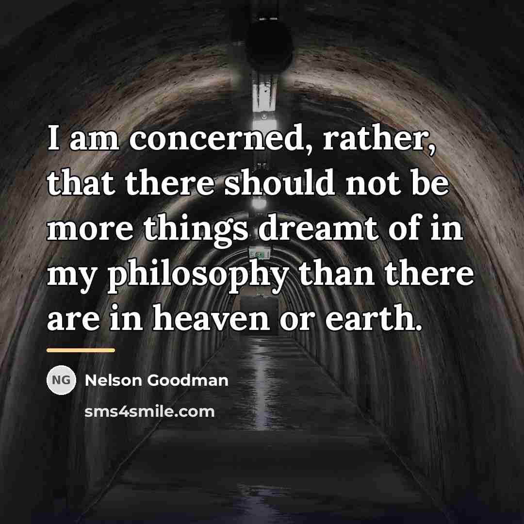 “I am concerned, rather, that there should not be more…” quote by Nelson Goodman