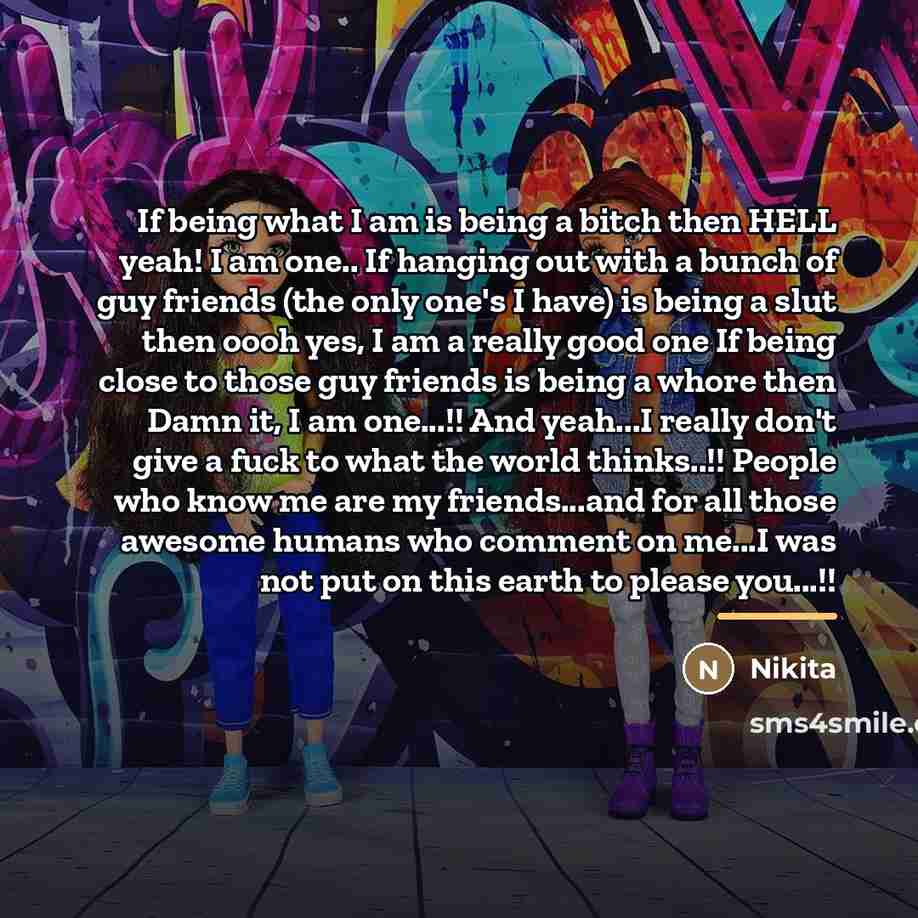 “If being what I am is being a bitch then…” quote by Nikita