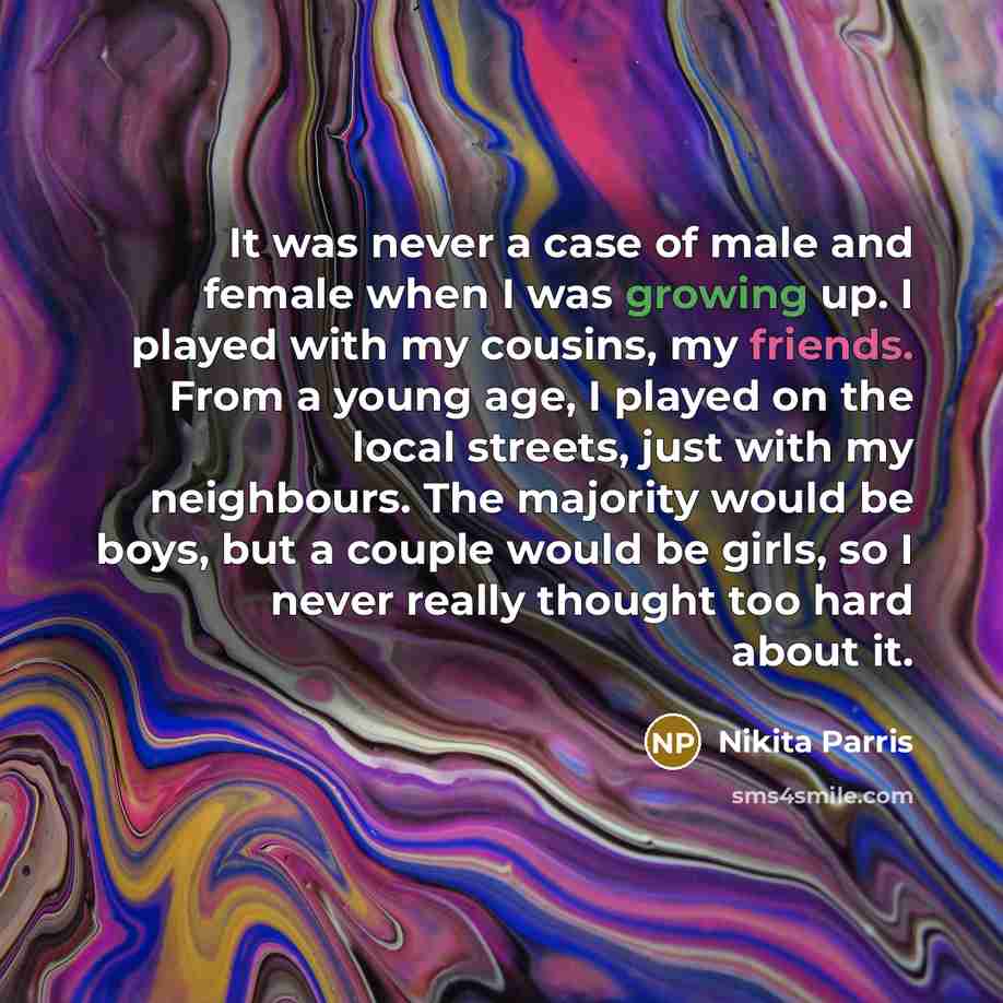 “It was never a case of male and female when…” quote by Nikita Parris