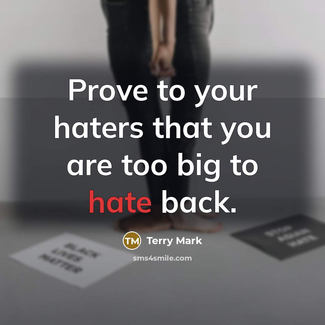 “Prove to your haters that you are too big to…” quote by Terry Mark
