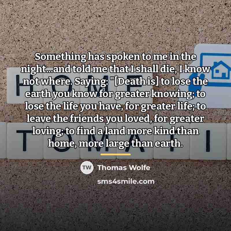 “Something has spoken to me in the night...and told me…” quote by Thomas Wolfe