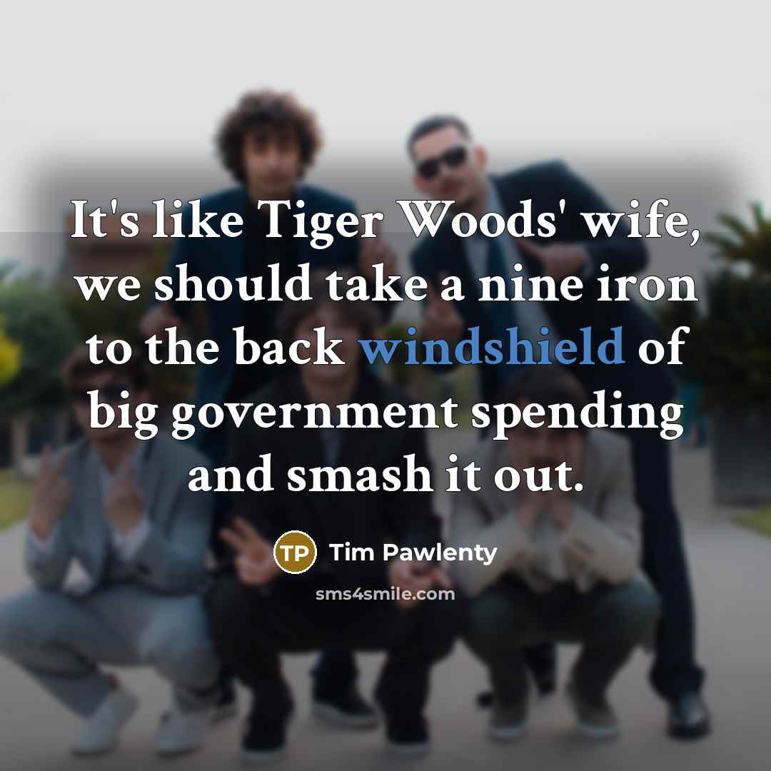“It's like Tiger Woods' wife, we should take a nine…” quote by Tim Pawlenty