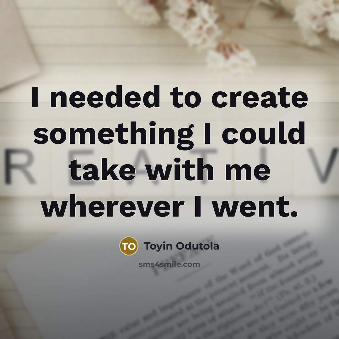 “I needed to create something I could take with me…” quote by Toyin Odutola
