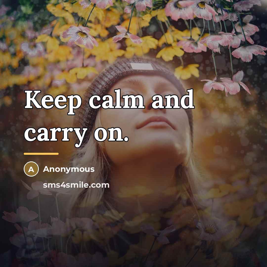 “Keep calm and carry on.…” quote by Anonymous