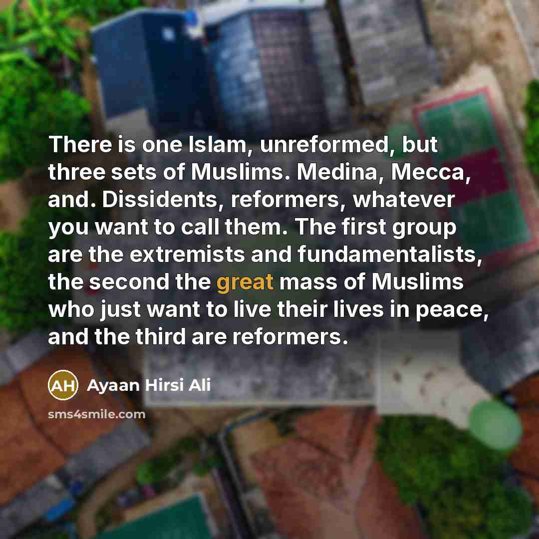 “There is one Islam, unreformed, but three sets of Muslims.…” quote by Ayaan Hirsi Ali