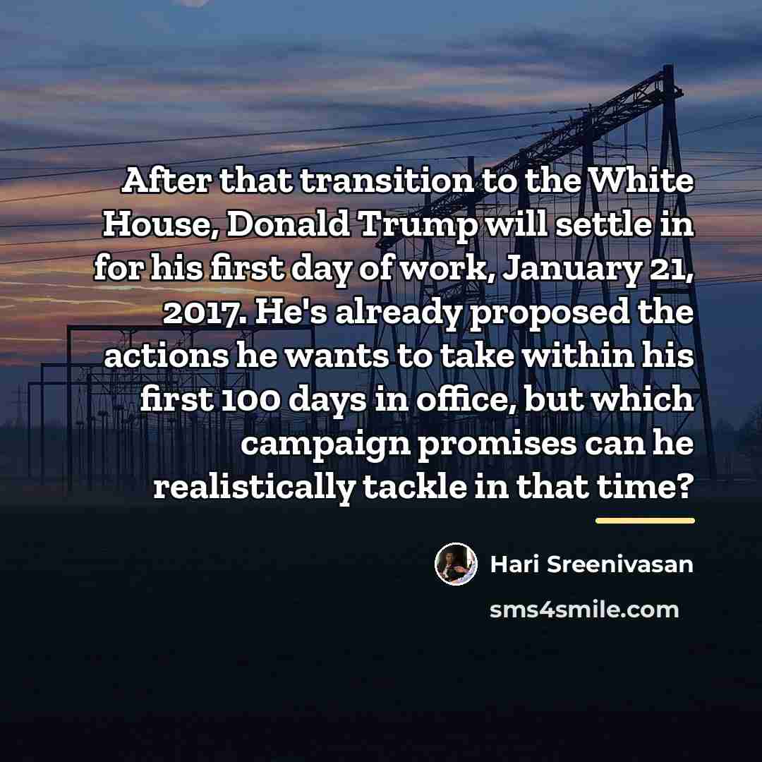 “After that transition to the White House, Donald Trump will…” quote by Hari Sreenivasan