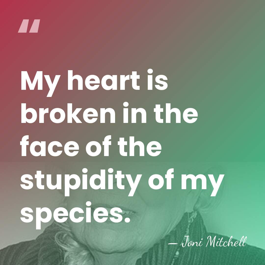 My heart is broken in the face of the stupidity of my&hellip; - Joni Mitchell