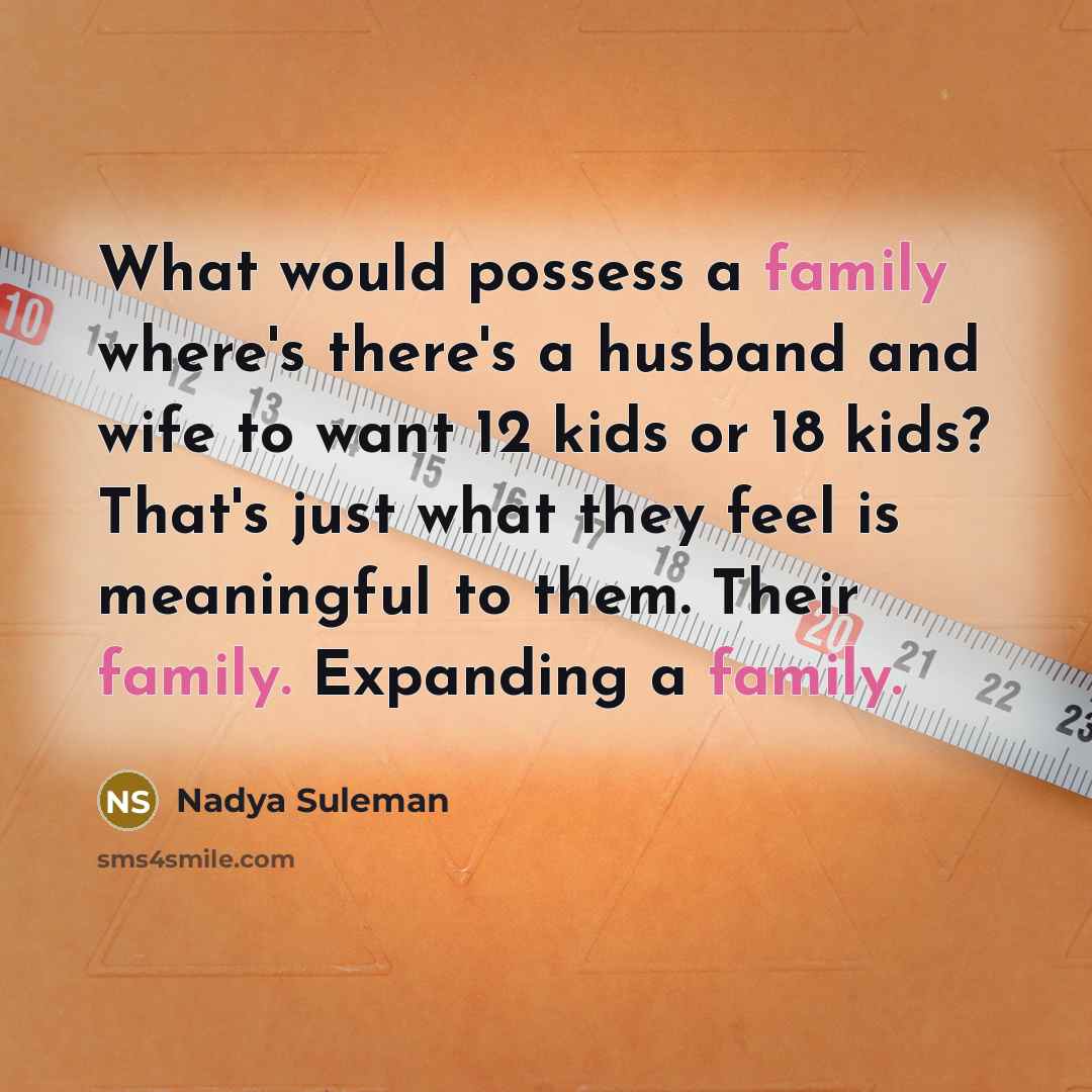 “What would possess a family where's there's a husband and…” quote by Nadya Suleman