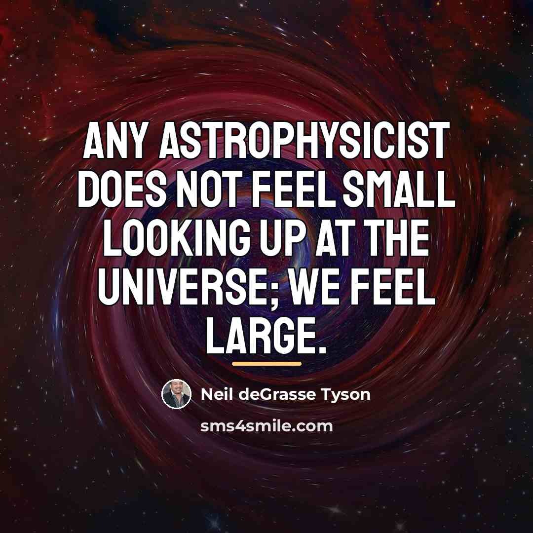“Any astrophysicist does not feel small looking up at the…” quote by Neil deGrasse Tyson
