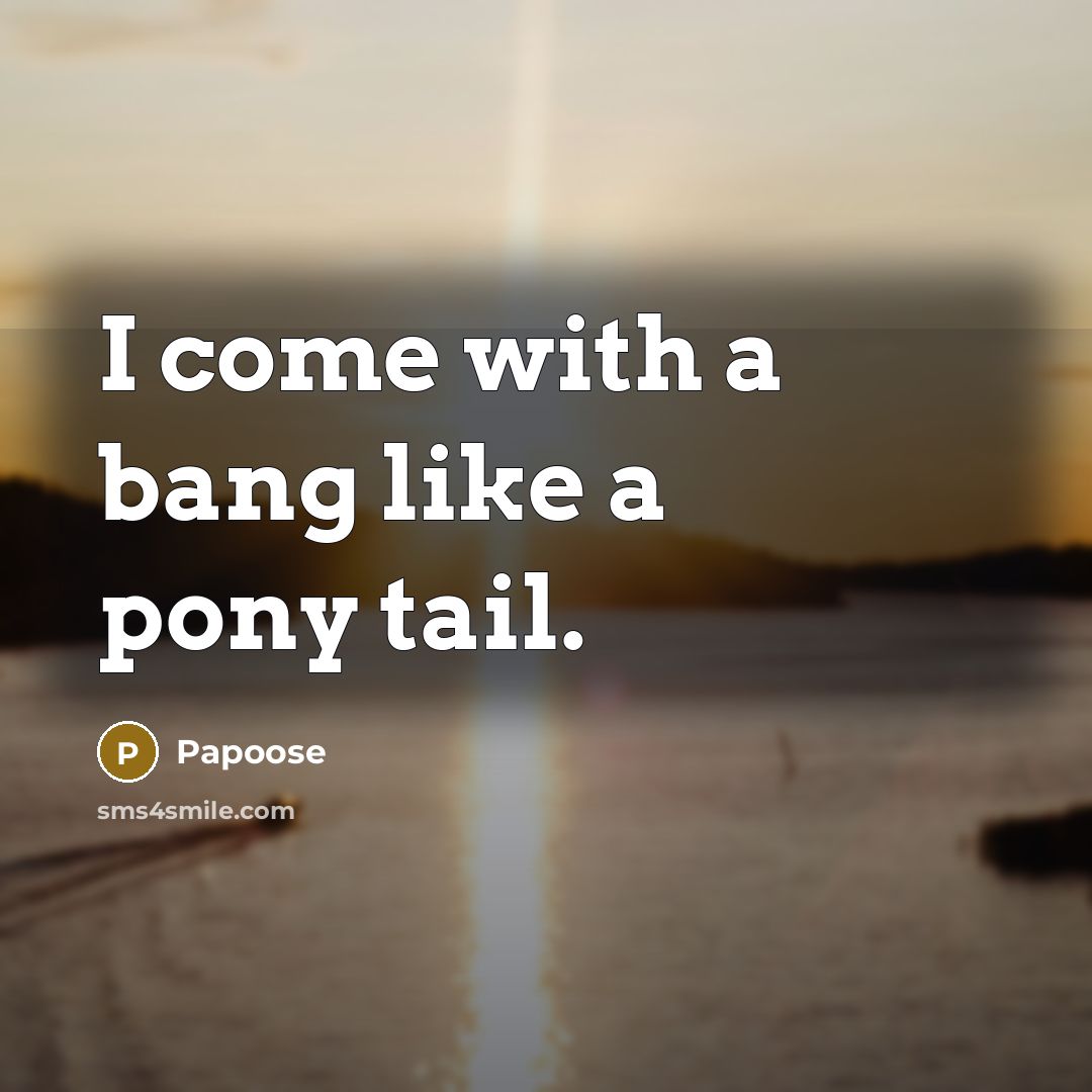 “I come with a bang like a pony tail.” quote by Papoose