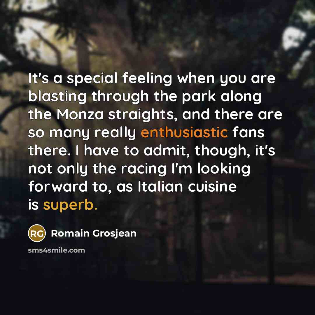 “It's a special feeling when you are blasting through the…” quote by Romain Grosjean