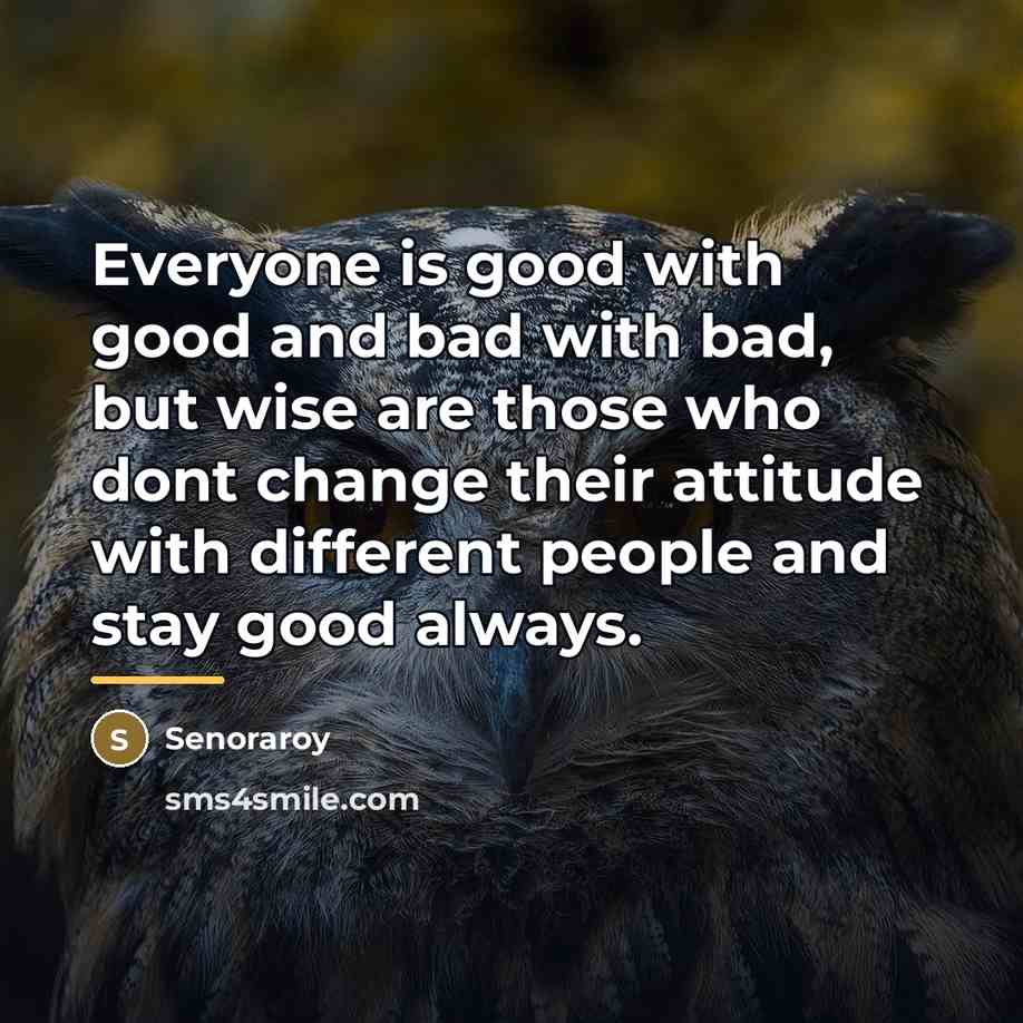 “Everyone is good with good and bad with bad, but…” quote by Senoraroy