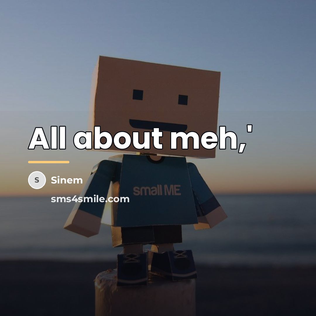 “All about meh,'…” quote by Sinem