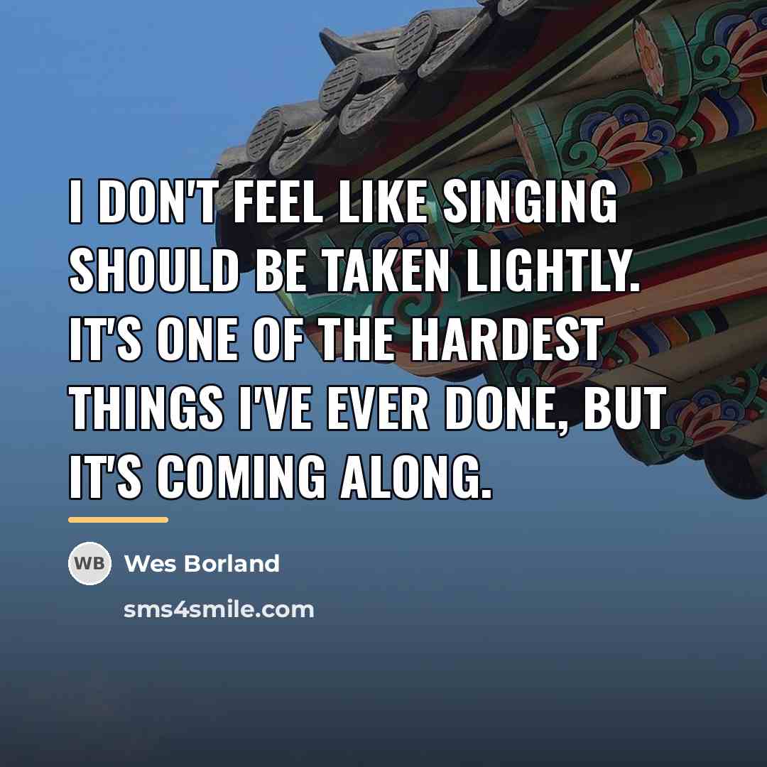 “I don't feel like singing should be taken lightly. It's…” quote by Wes Borland