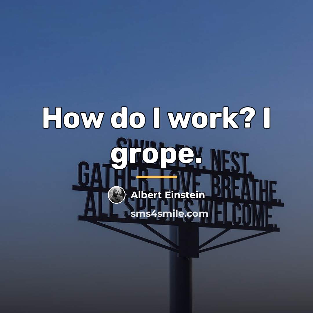 “How do I work? I grope.…” quote by Albert Einstein