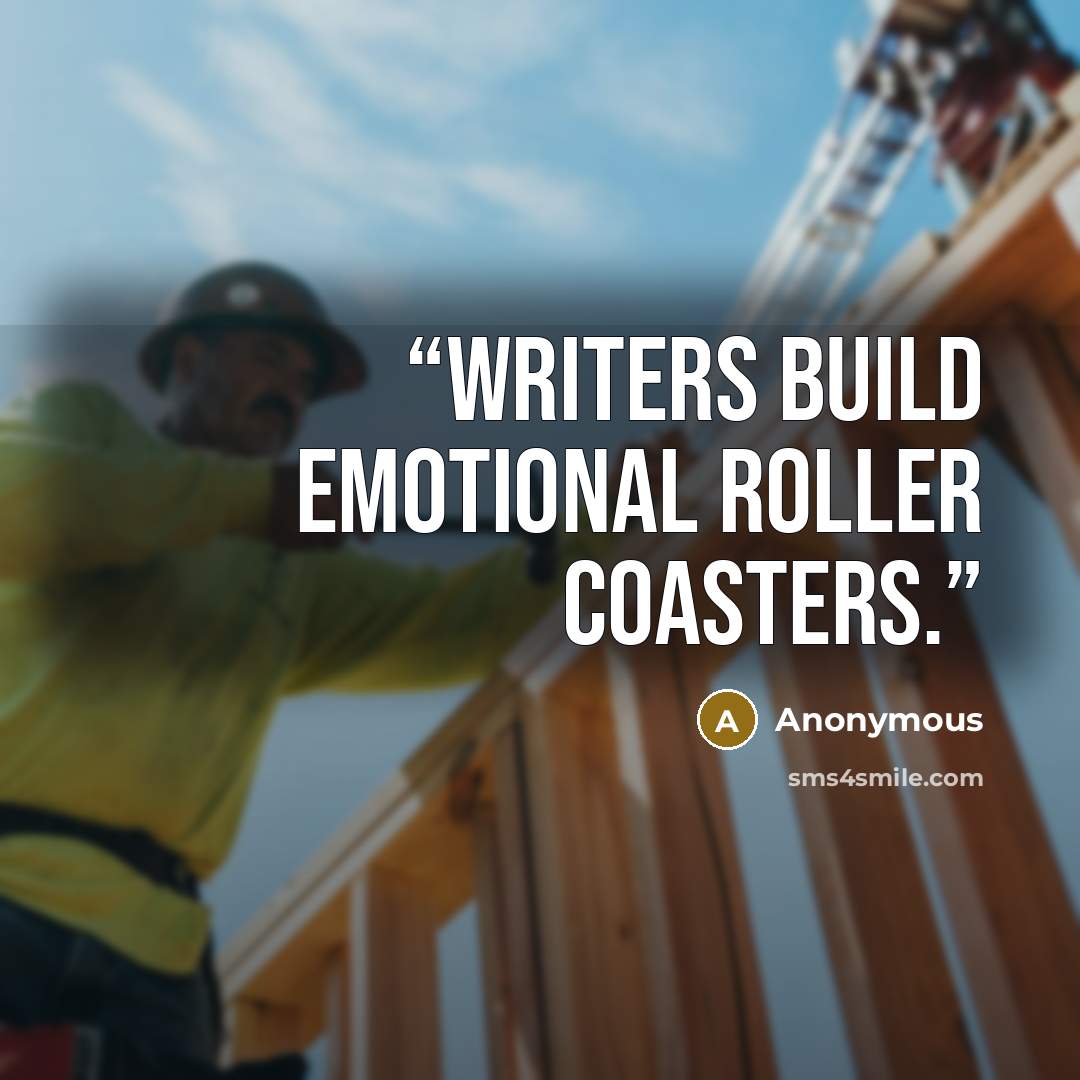 “Writers build emotional roller coasters.” quote by Anonymous
