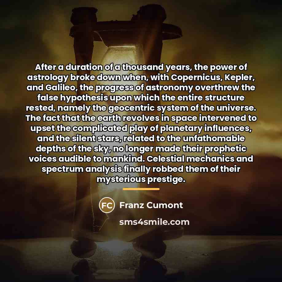 “After a duration of a thousand years, the power of…” quote by Franz Cumont