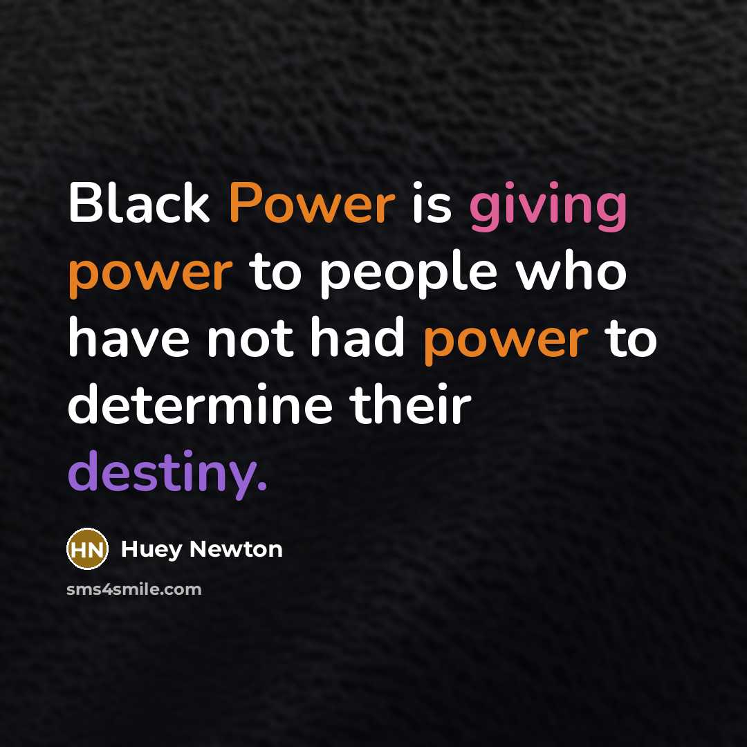 “Black Power is giving power to people who have not…” quote by Huey Newton