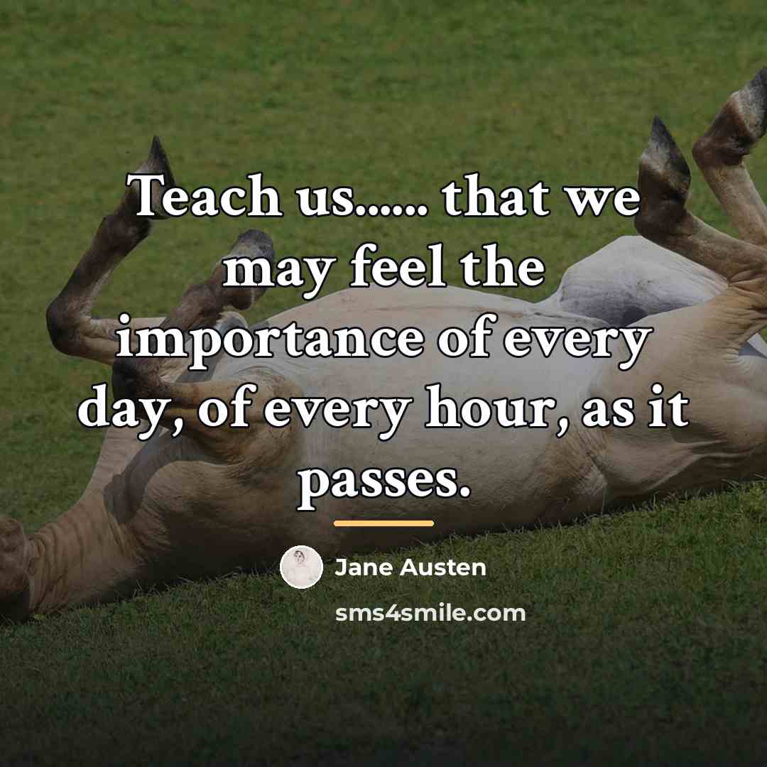 “Teach us...... that we may feel the importance of every…” quote by Jane Austen