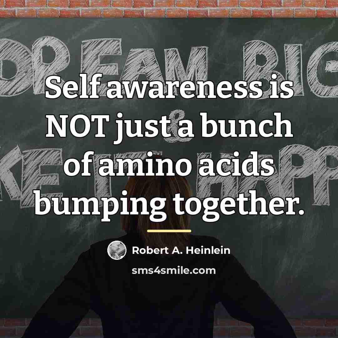 “Self awareness is NOT just a bunch of amino acids…” quote by Robert A. Heinlein