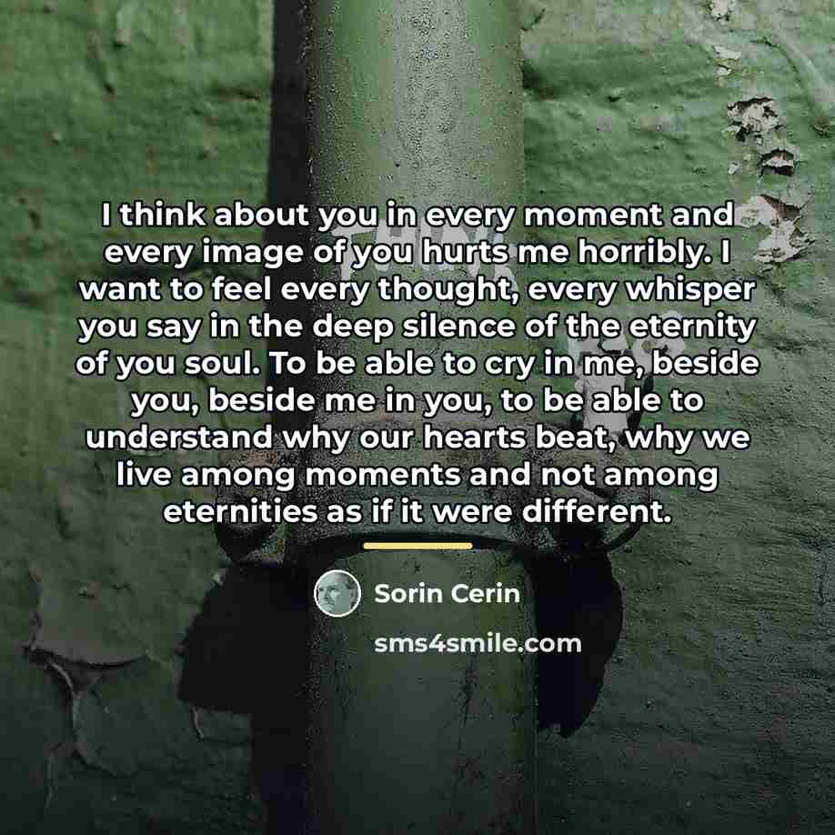 “I think about you in every moment and every image…” quote by Sorin Cerin