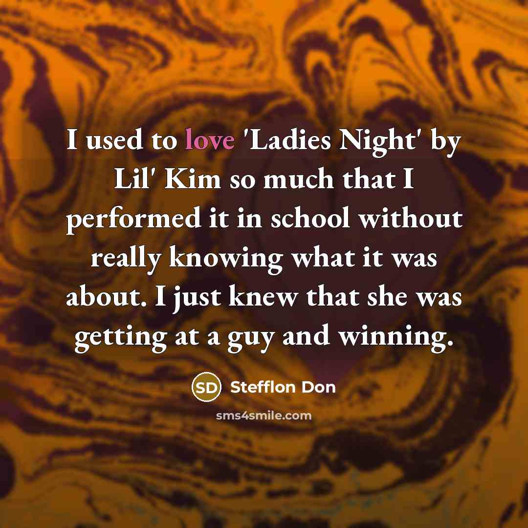 “I used to love 'Ladies Night' by Lil' Kim so…” quote by Stefflon Don