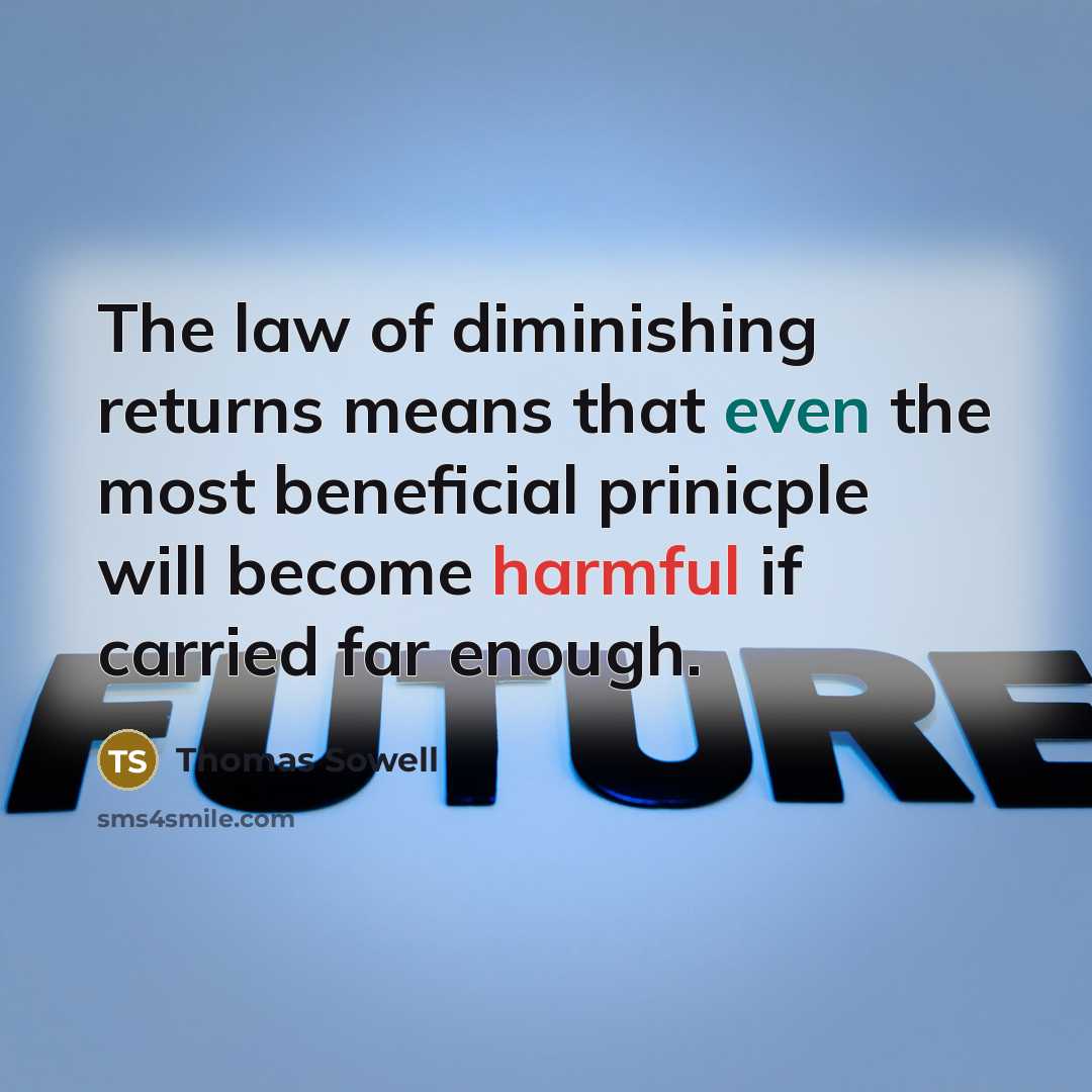 “The law of diminishing returns means that even the most…” quote by Thomas Sowell