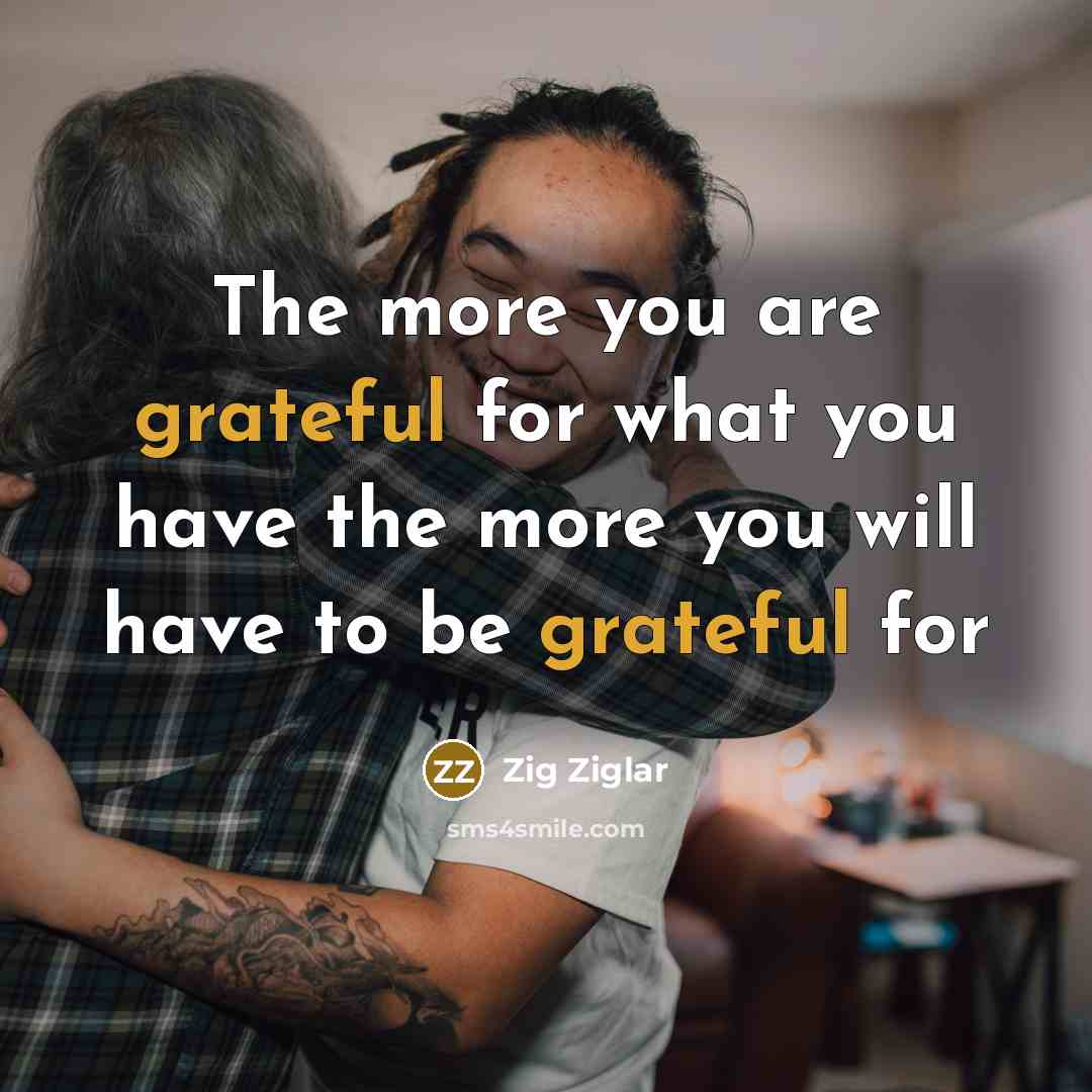 “The more you are grateful for what you have the…” quote by Zig Ziglar