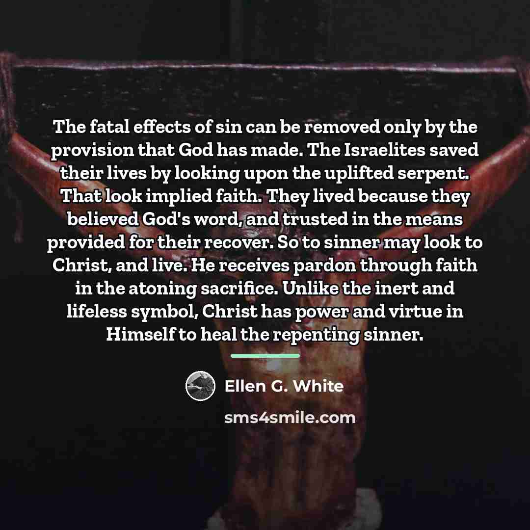 “The fatal effects of sin can be removed only by…” quote by Ellen G. White