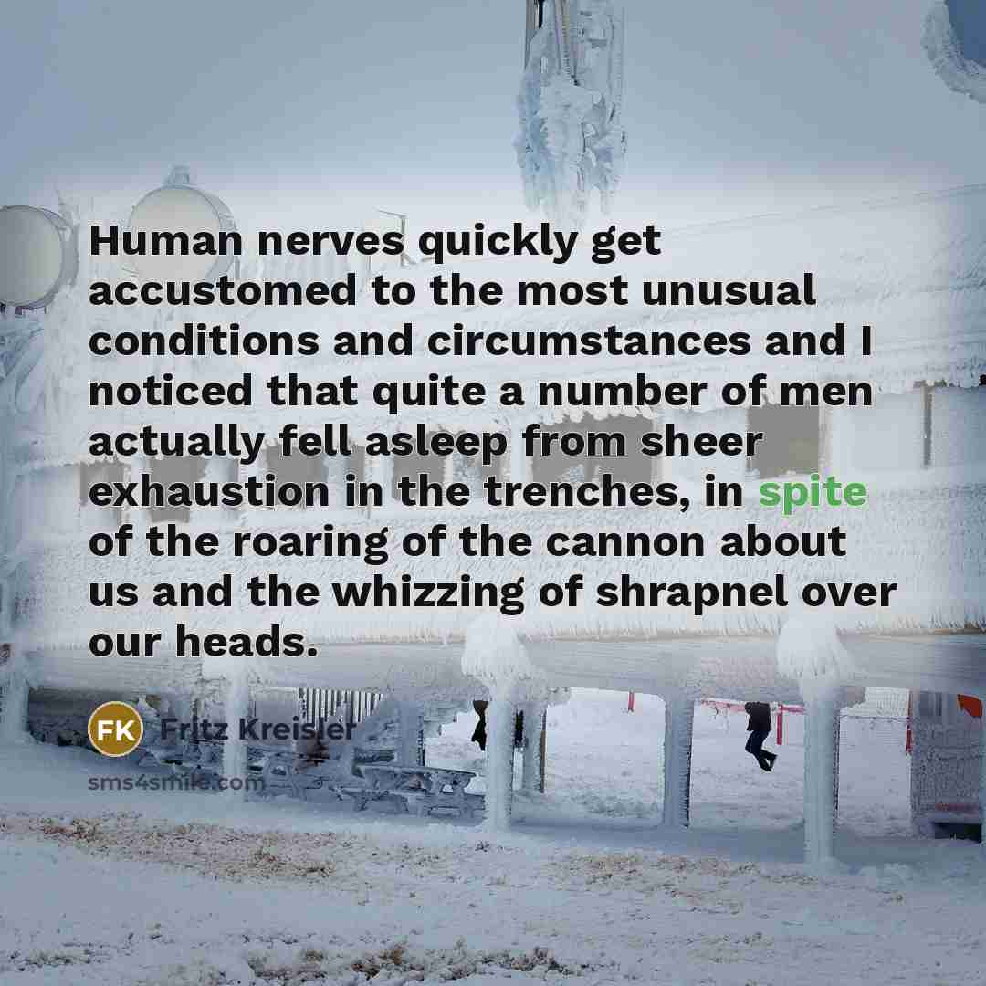 “Human nerves quickly get accustomed to the most unusual conditions…” quote by Fritz Kreisler